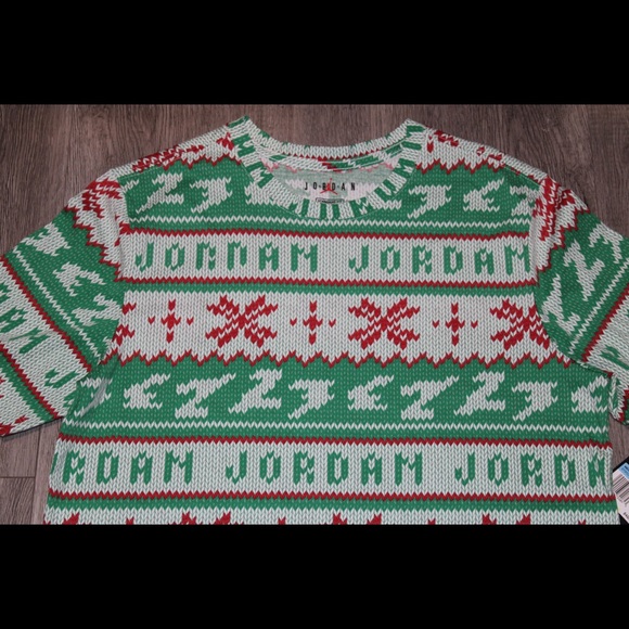 NIKE AIR JORDAN UGLY CHRISTMAS SWEATER T SHIRT SMALL - Picture 2 of 3